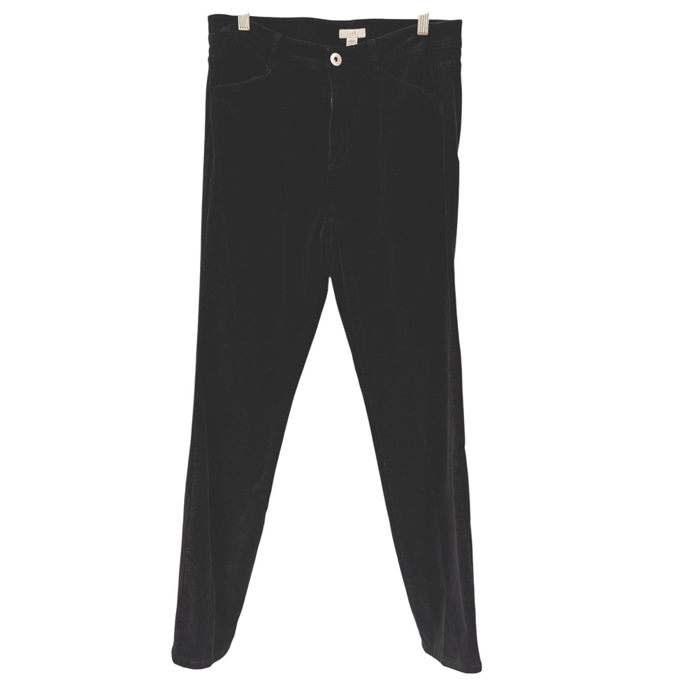 J‎ Jill Black Velvet Straight Leg Tall Pants Women Size 8